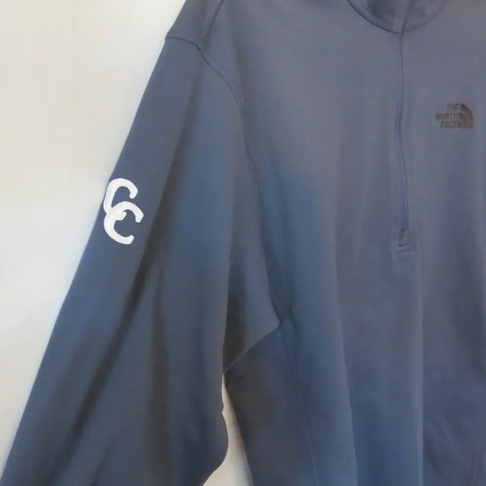 NORTH FACE Pullover Shirt 1/4 Zip Long Sleeve Size M Men CC Logo Casual Blue